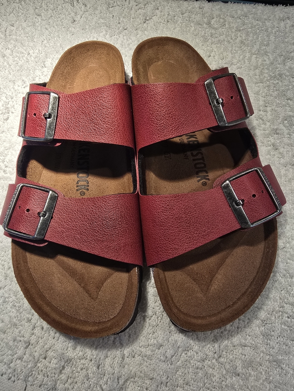 Birkenstock Red Double Strap Arizona Sandals
